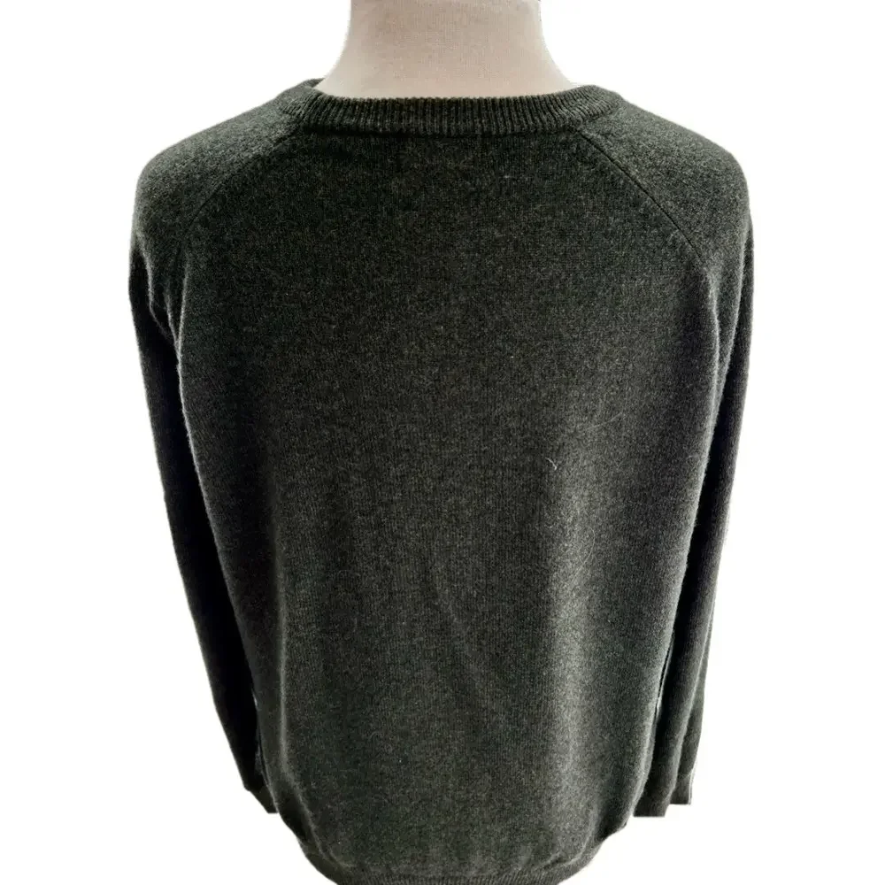 L.L. Bean Lambswool Hunter Green Size XL Sweater Crew Neck Machine Washable